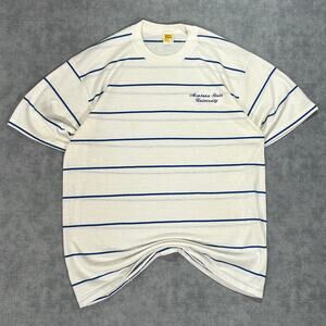 VTG 80s Velva Sheen Montana State University striped sportswear retro tee mns XL